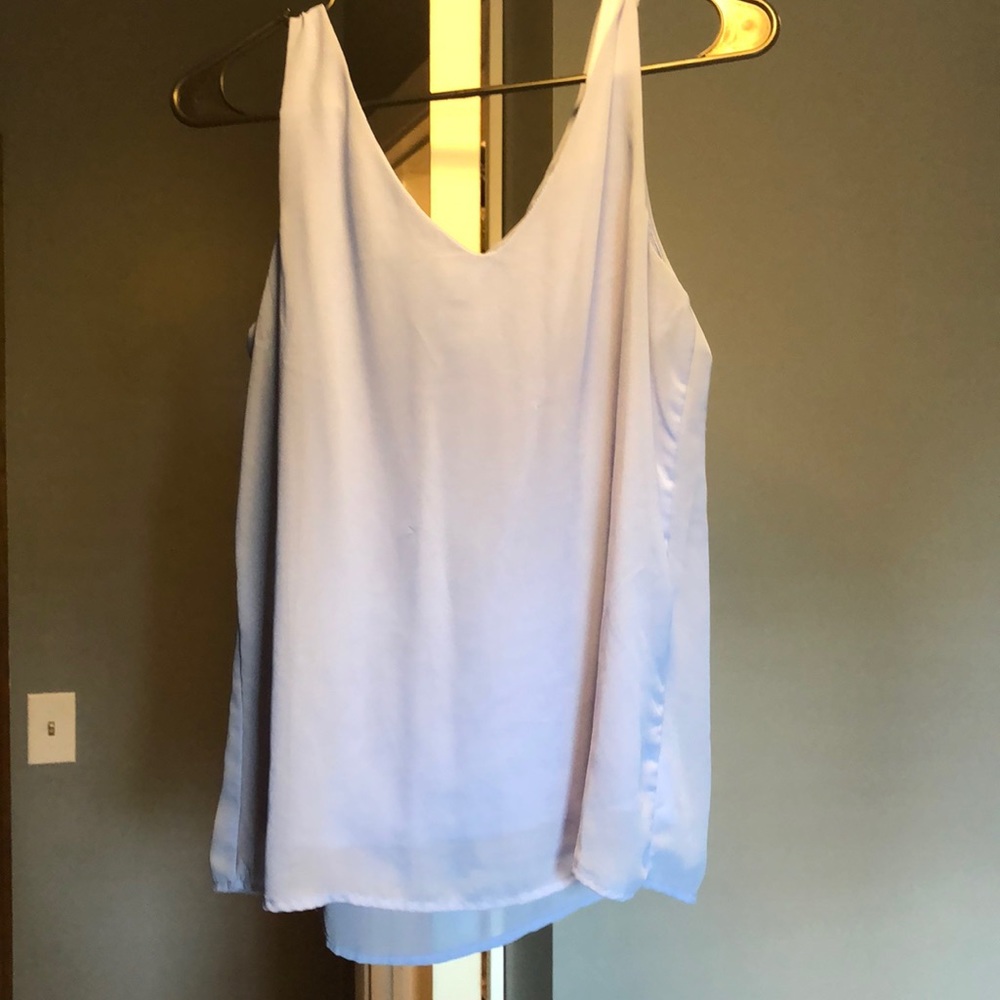 Periwinkle blouse with cross back